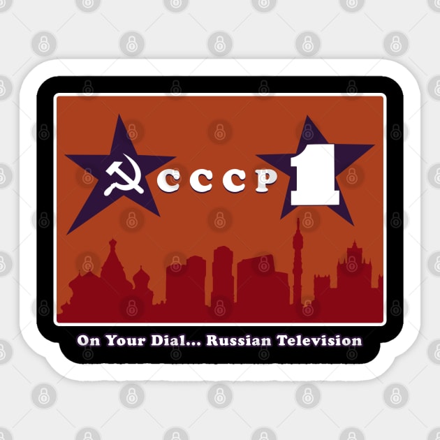 CCCP1 Russian Television (Box) Sticker by TeeShawn